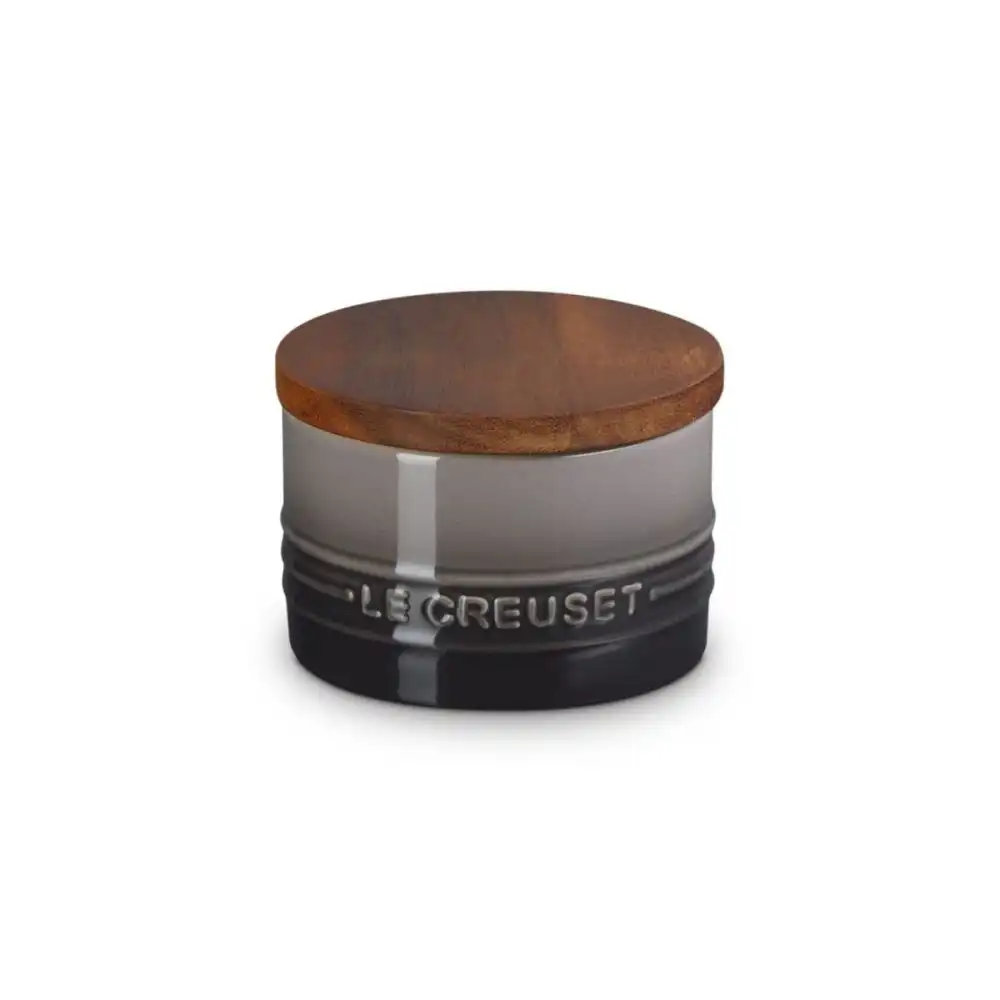 Alternative view of Le Creuset  Signature 16oz Stoneware Canister with Acacia Wood Lid | Oyster