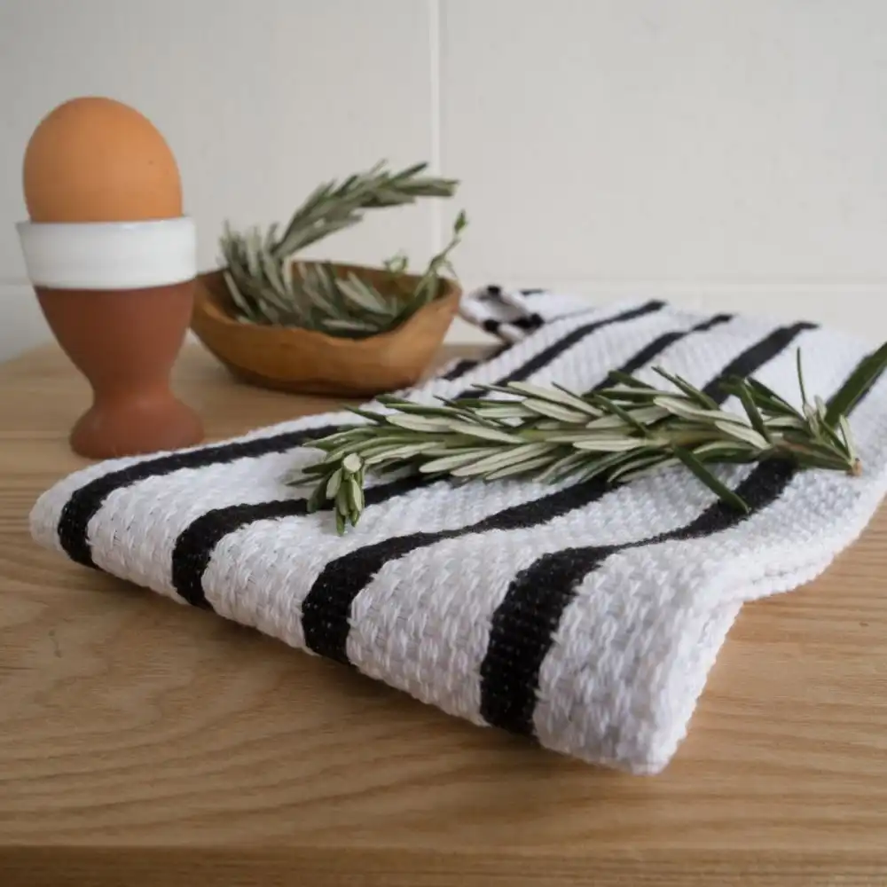 Alternative view of Now Designs by Danica Basketweave Dishtowel | Black