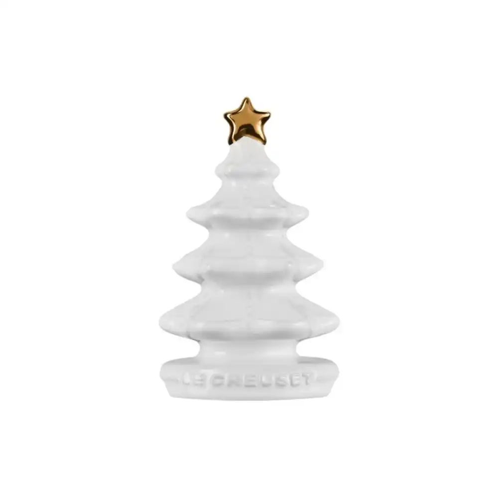Le Creuset Christmas Tree Pie Vent  with Gold Star | White