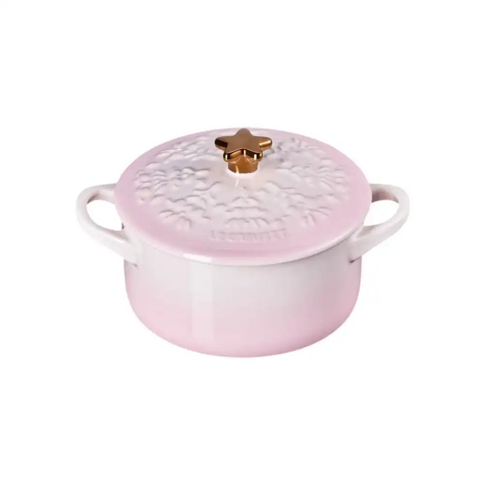 Le Creuset Stoneware 24oz Mini Round Cocotte with Gold Star Knob | Shell Pink