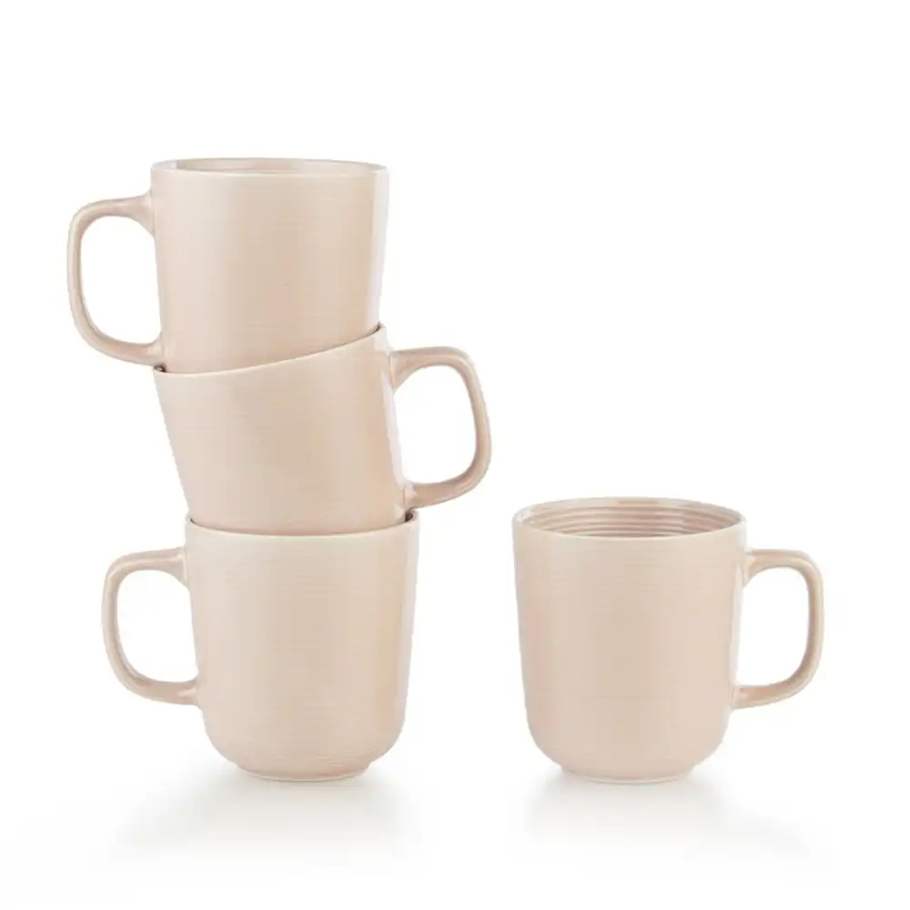 Everything Kitchens Colorful Glazed 12oz Mugs (Set of 4) | Blush Pink
