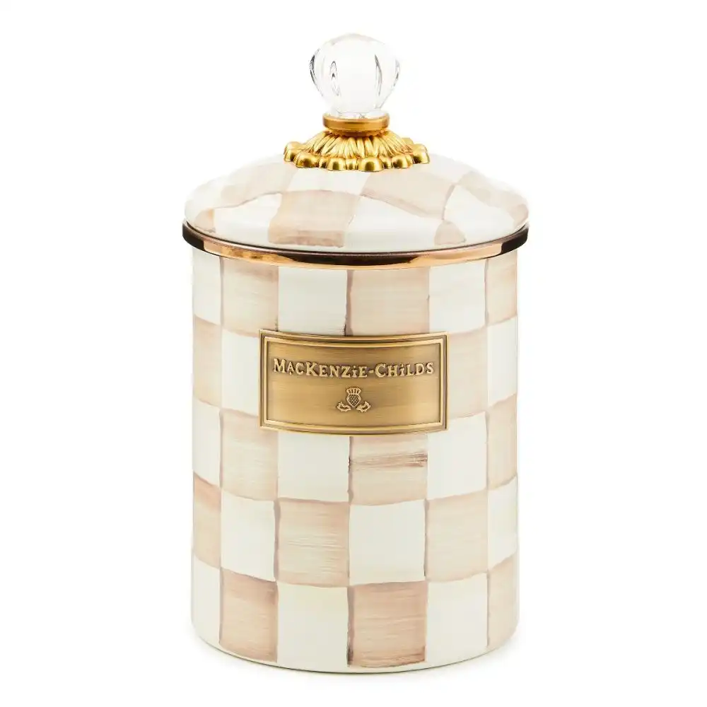 MacKenzie-Childs Mocha Check 2 Qt. Large Canister