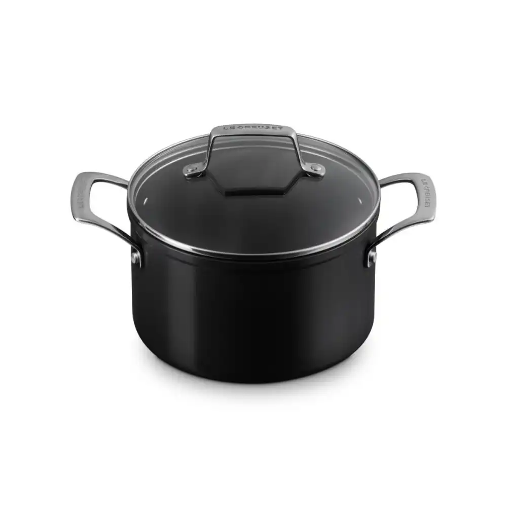 Alternative view of Le Creuset Essential Nonstick Ceramic 4 Qt. Stockpot with Glass Lid