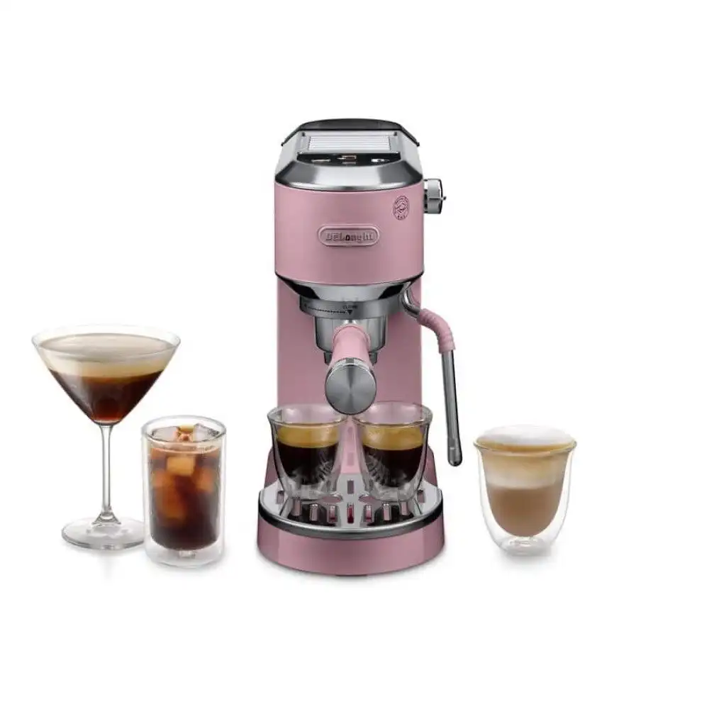 De'Longhi Dedica Duo Espresso Machine with Cold Brew & Frothing Wand | Pink