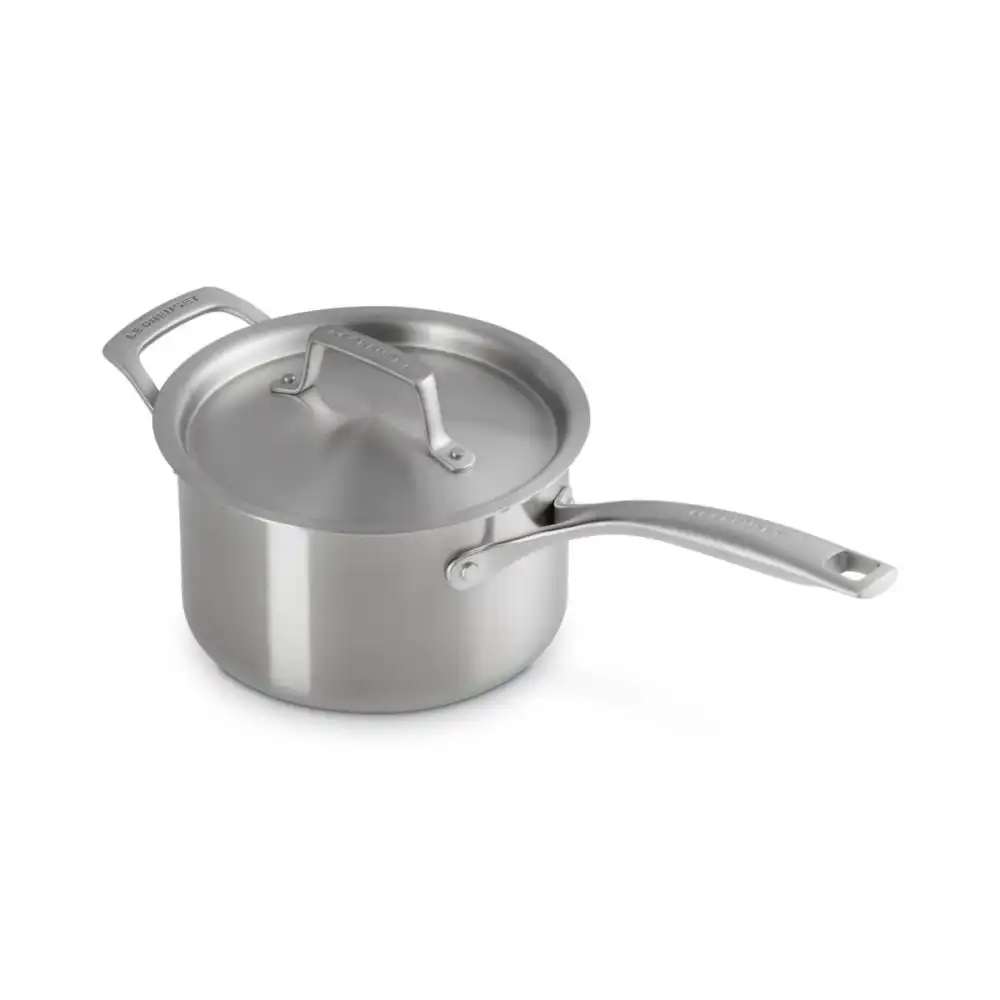 Le Creuset Essential Stainless Steel 3 Qt. Saucepan with Lid