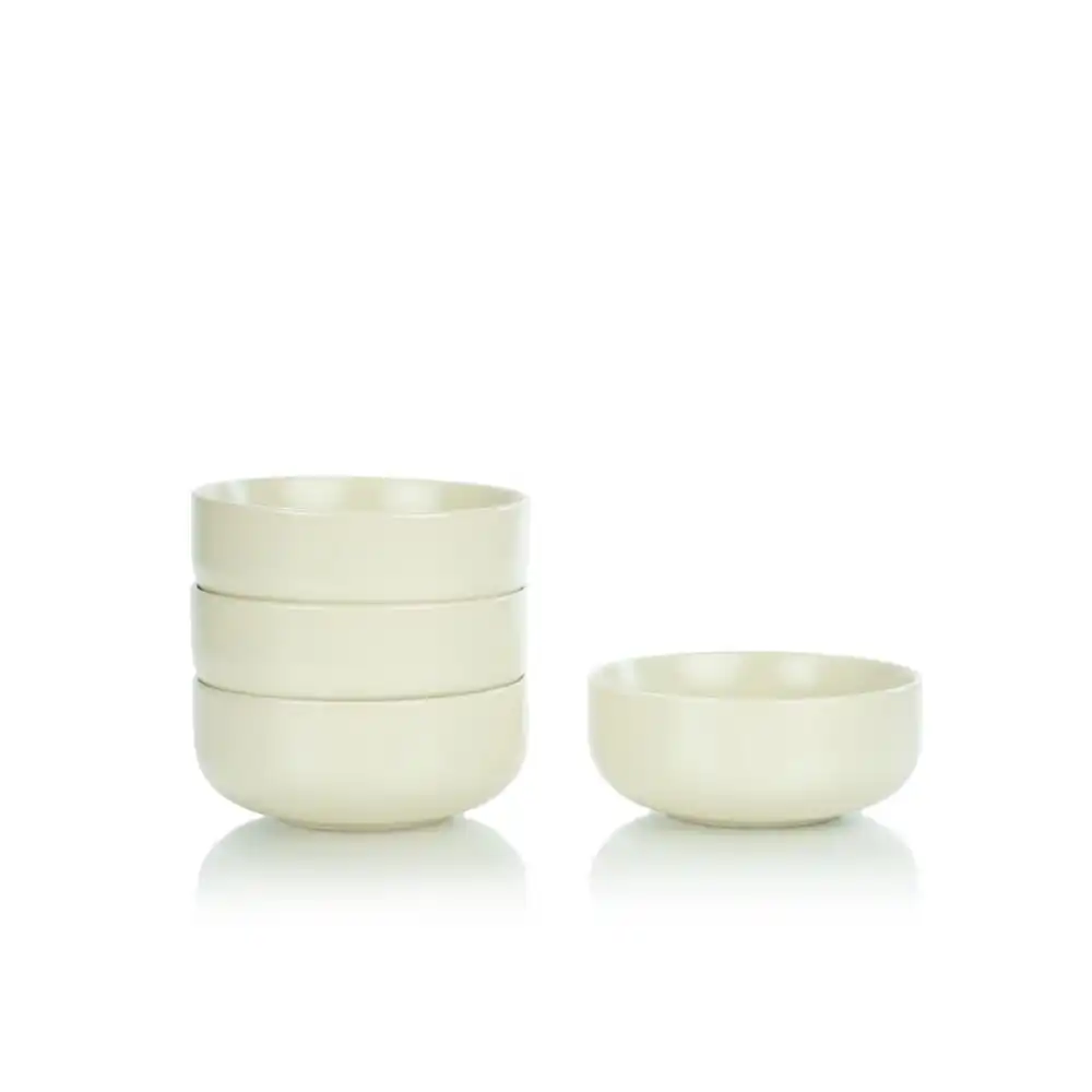 Everything Kitchens Modern Flat 24oz Bowls (Set of 4) | Beige