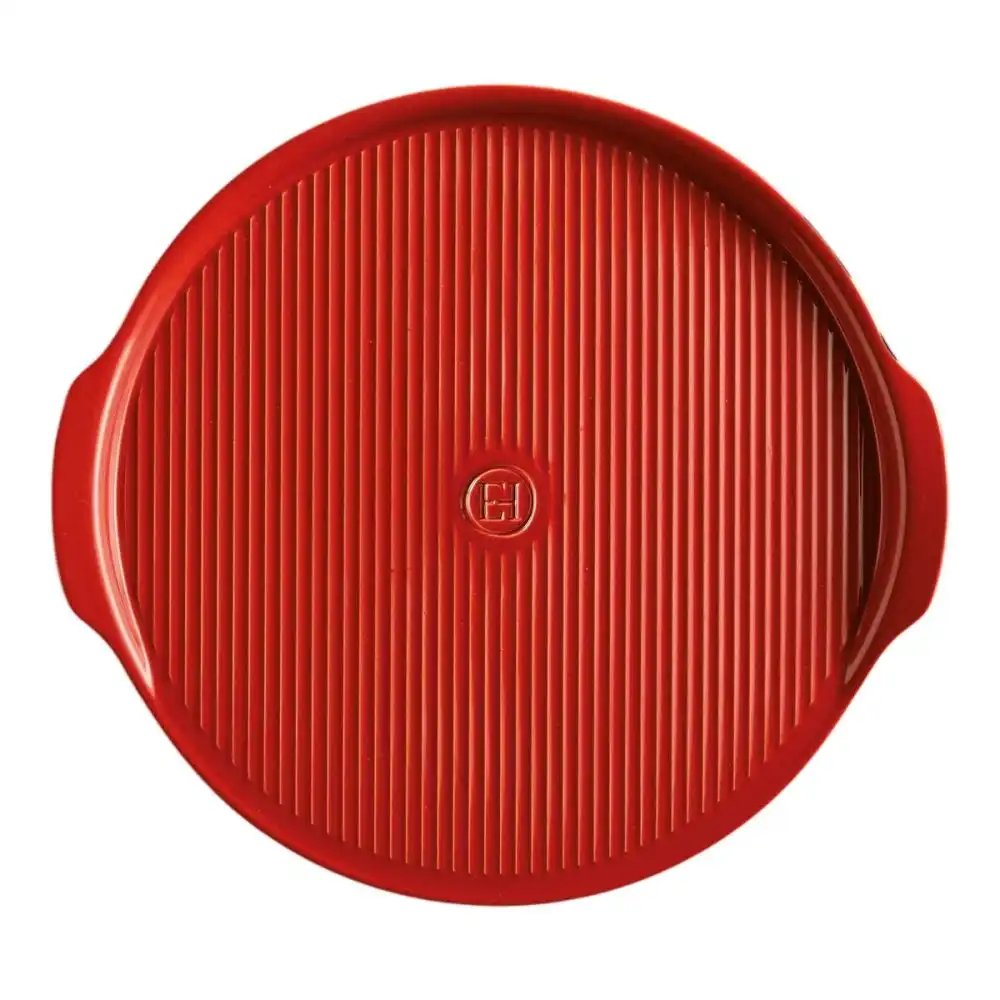 Alternative view of Emile Henry Ridged 14.5" Pizza Stone | Burgundy