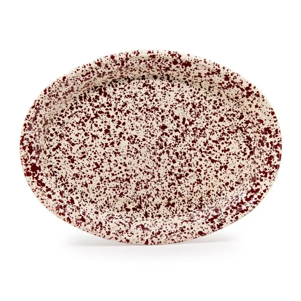 Crow Canyon 17.5" Oval Platter | Burgundy Splatter