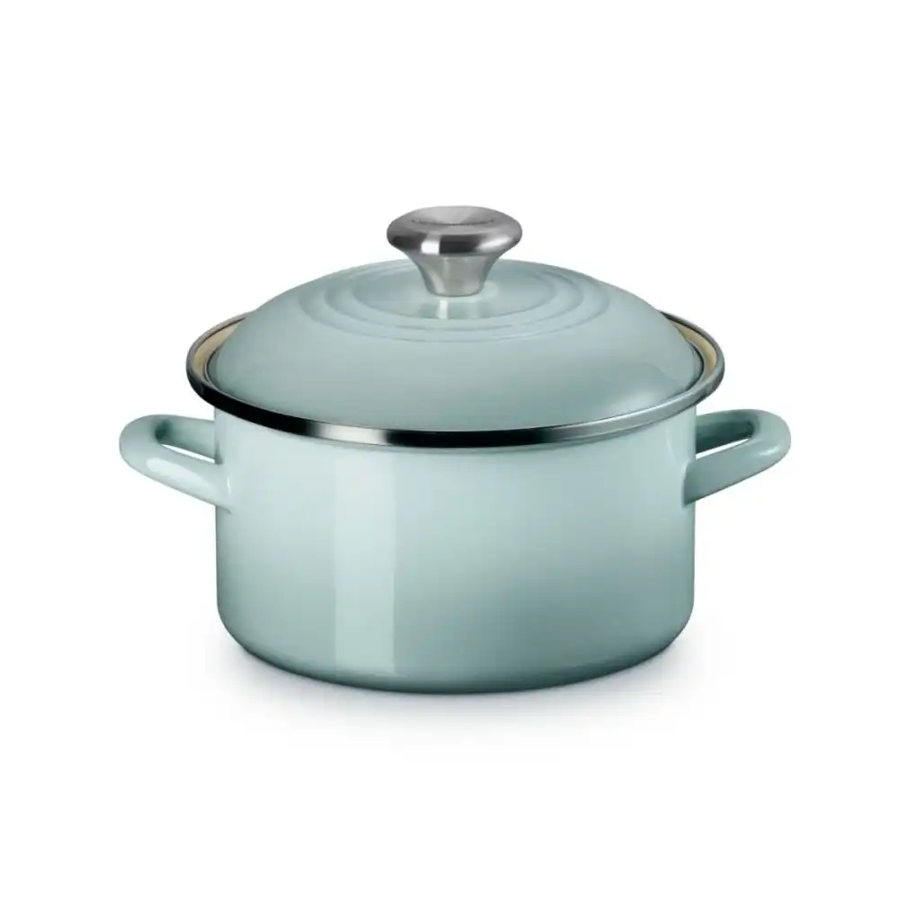 Alternative view of Le Creuset 3.8 Qt. Petite Enamel On Steel Stockpot | Sea Salt