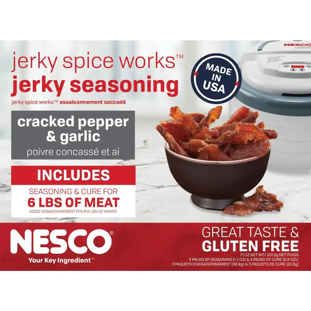 NESCO Jerky Seasoning | Cracked Pepper & Garlic (3 Pack)