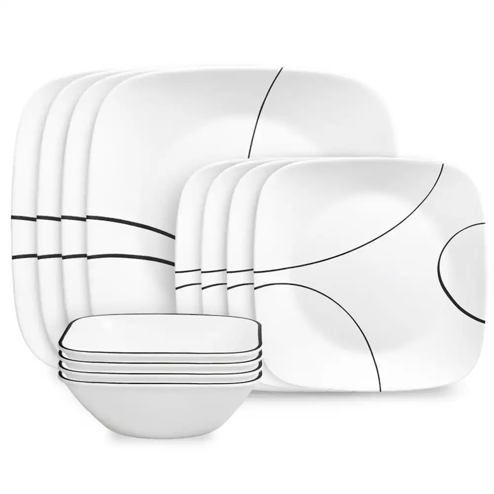 Corelle 12-Piece Dinnerware Set | Simple Lines