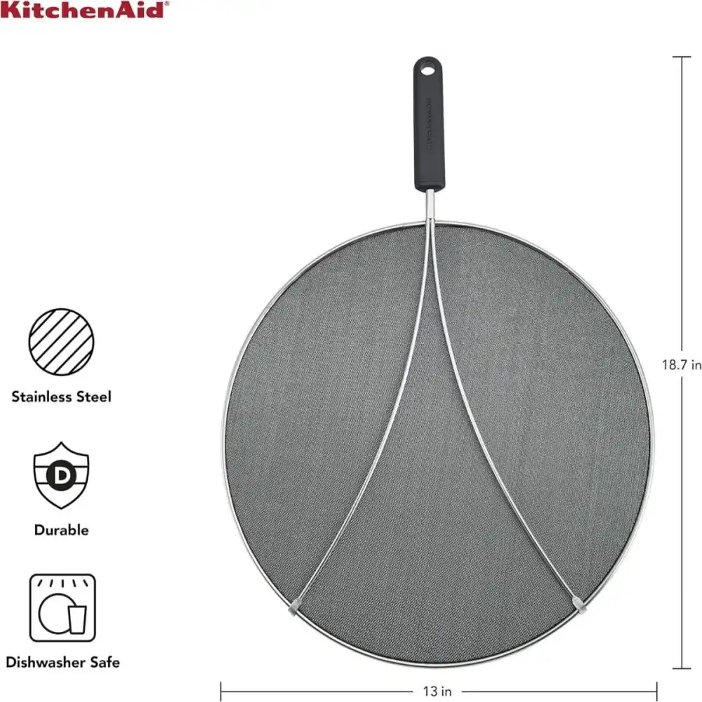 Alternative view of KitchenAid Odor-Absorbing Splatter Screen | Black