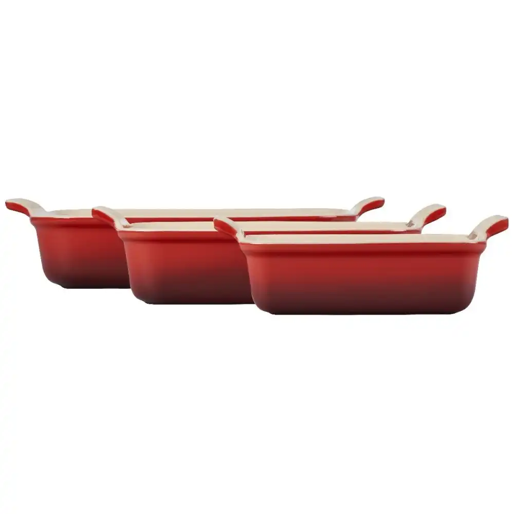 Alternative view of Le Creuset Heritage Rectangular Baking Dishes (Set of 3) | Cerise/Cherry Red