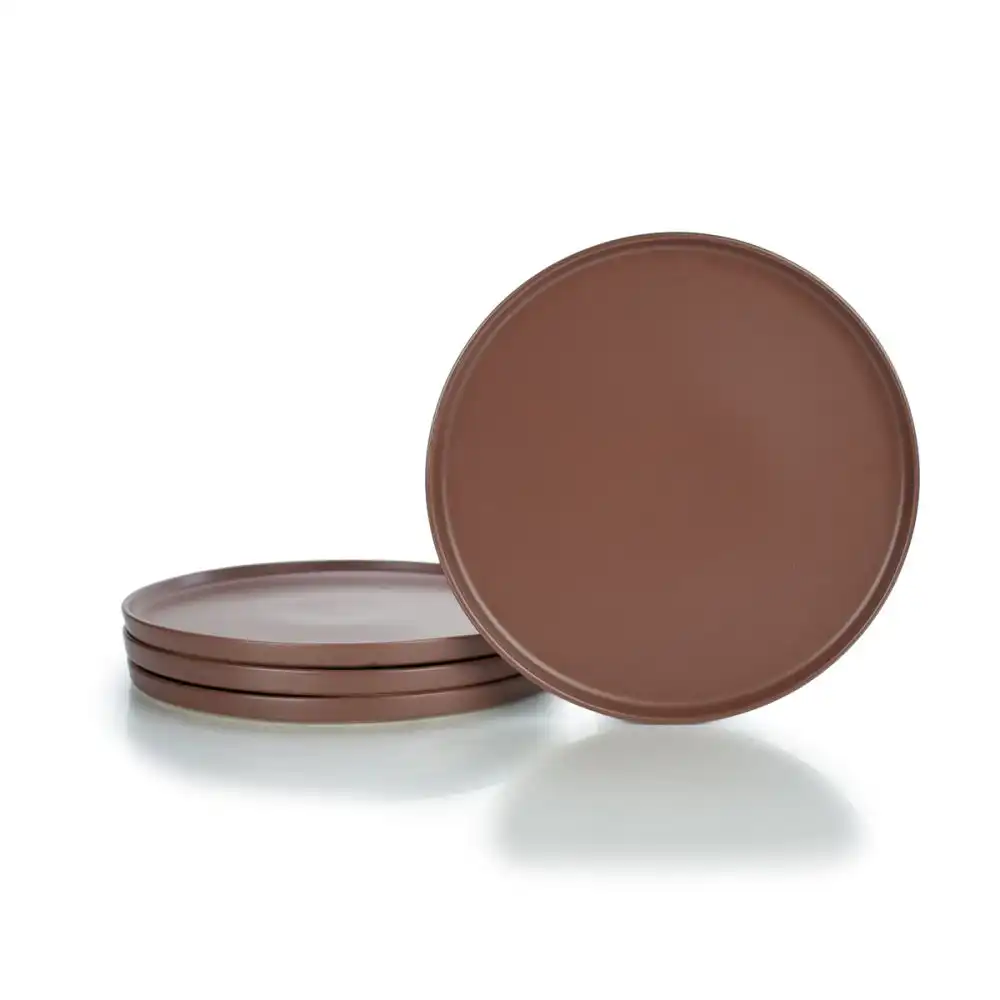 Alternative view of Everything Kitchens Modern Flat 12-Piece Dinnerware Set | Brown