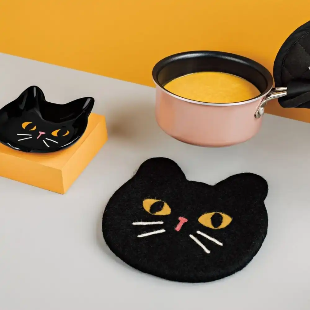 Alternative view of Danica Jubilee Felted Wool Trivet | Black Cat