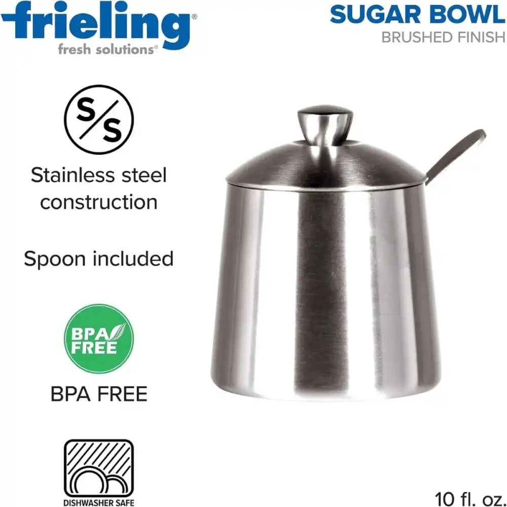 Alternative view of Frieling 10oz Sugar Bowl with Spoon | Brushed Finish