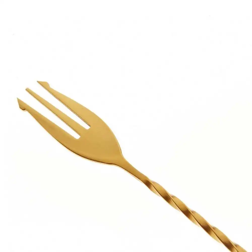 Alternative view of Mercer Barfly 19.6" Bar Spoon with Fork | Gold Plated