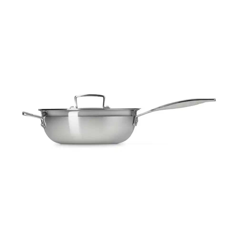 Alternative view of Le Creuset Classic Stainless Steel 3.5 Qt. Round Chef's Pan with Lid