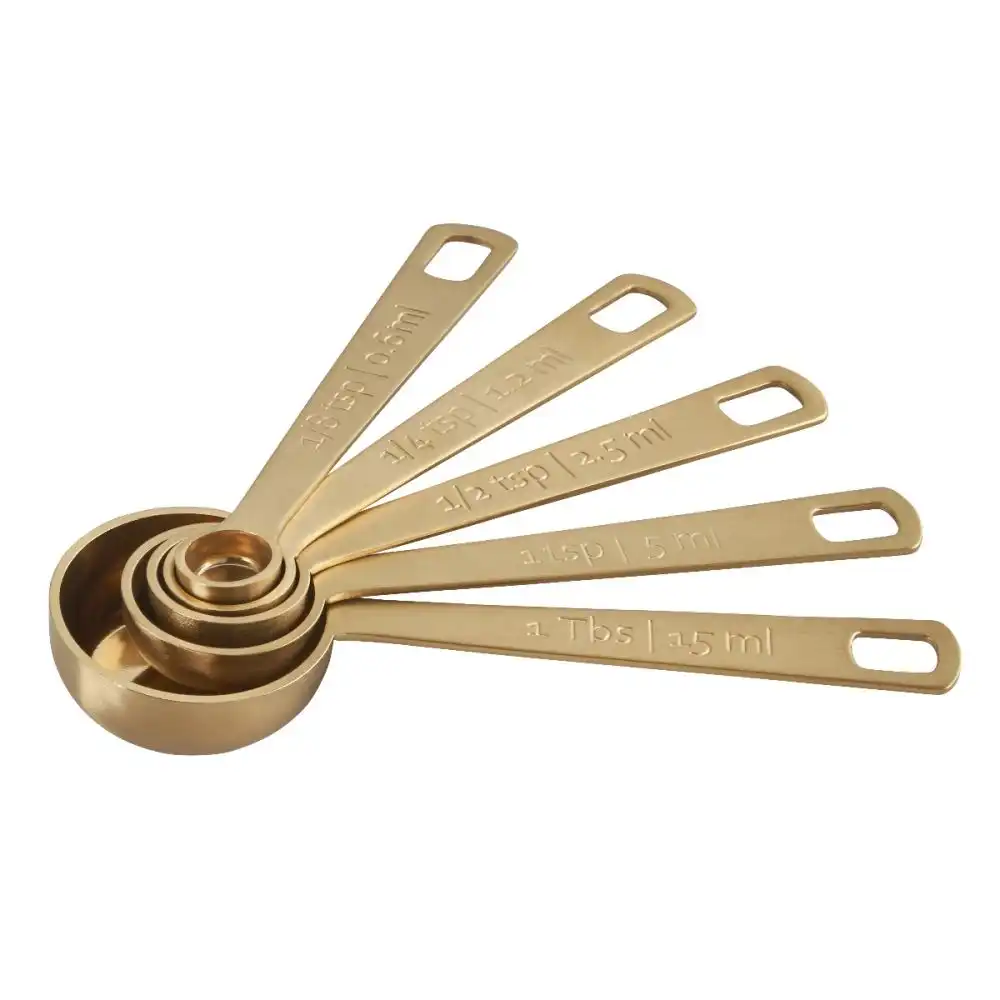 Le Creuset Gold-Finished Stainless Steel Measuring Spoons |  Set of 5