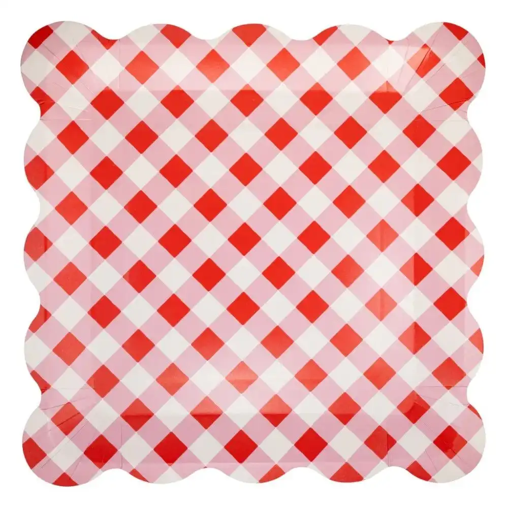 My Mind's Eye Cherries Gingham Paper Plates | 8-Piece
