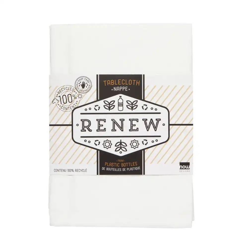 Now Designs by Danica Renew Collection 60" x 120" Tablecloth | White