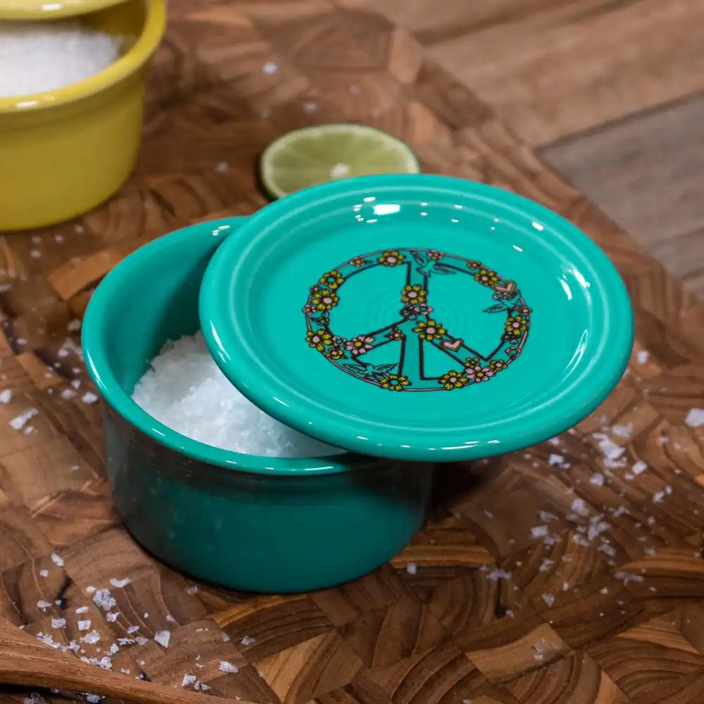 Alternative view of Fiesta® Coaster/Mug Cover | Peace & Love (Turquoise - Peace Sign)