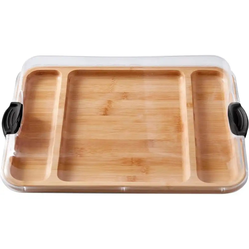 Alternative view of Farberware Build-A-Board 3-Compartment 12" x 16" Travel Charcuterie Board | Bamboo