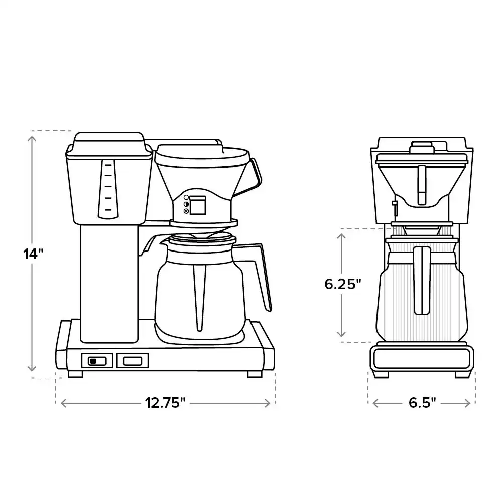Alternative view of Moccamaster KB Manual-Adjust Drip-Stop Coffee Maker (40 oz Glass Carafe) | Brushed Silver