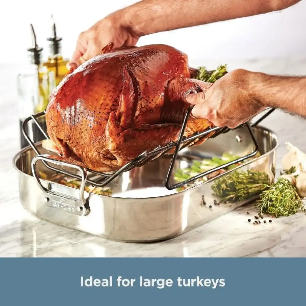 Alternative view of All-Clad Stainless Steel Roaster with Rack | Large - 16" x 13"
