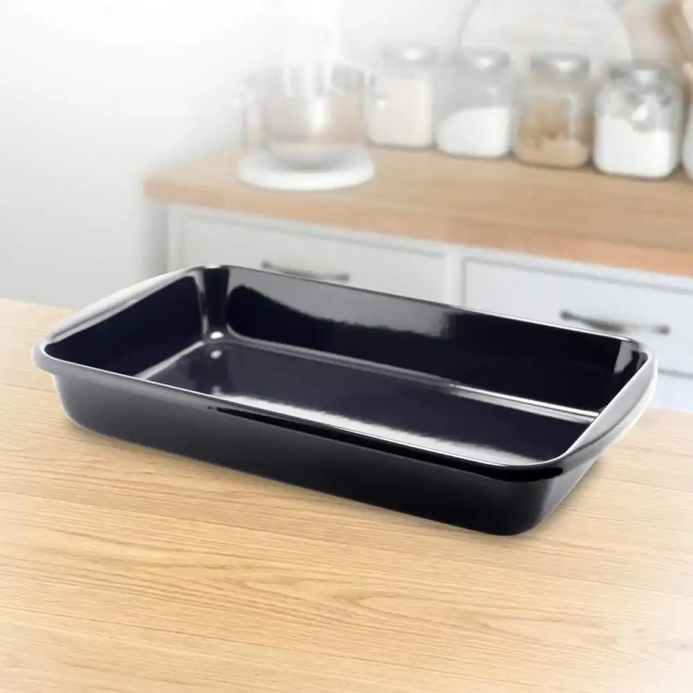Alternative view of Chantal 16.5" x 13" Enamel-on-Steel Rectangular Bakeware | Black