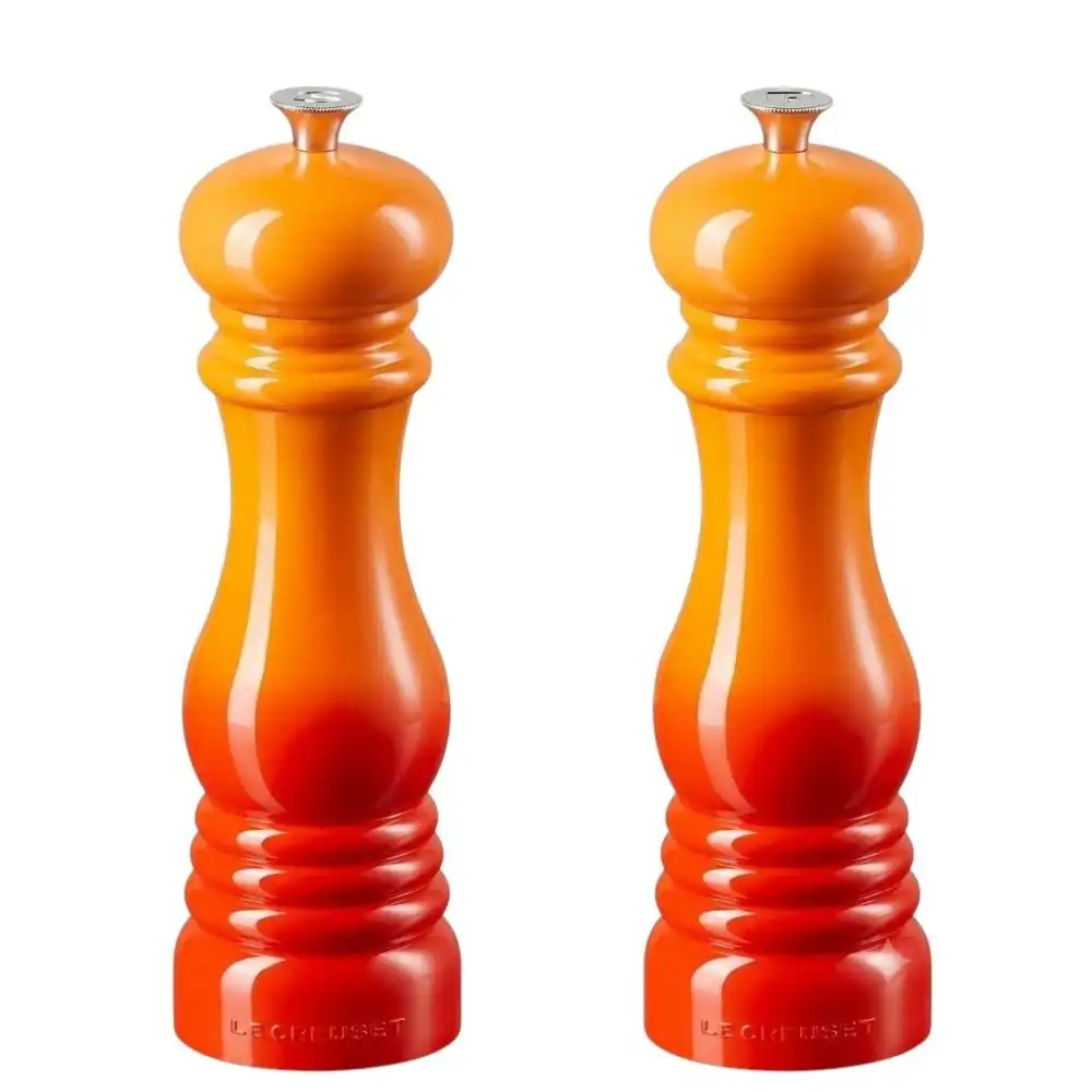 Le Creuset Acrylic Classic Salt And Pepper Mill Set | Flame