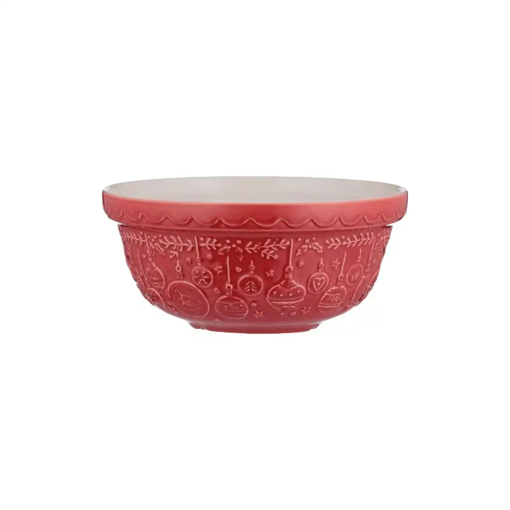 Mason Cash Deck the Halls S30 (1.25 Qt) Mixing Bowl | Red
