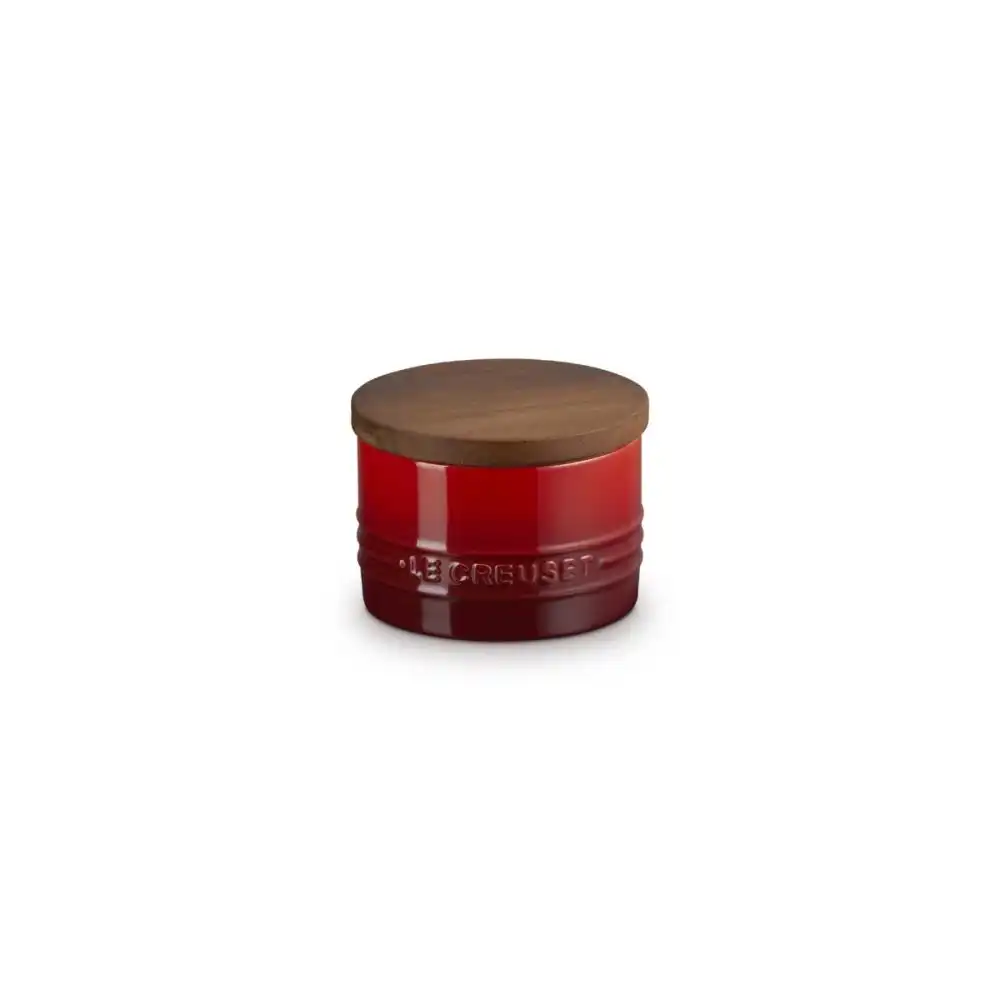 Le Creuset Signature 7oz Salt Cellar with Wood Lid | Cerise