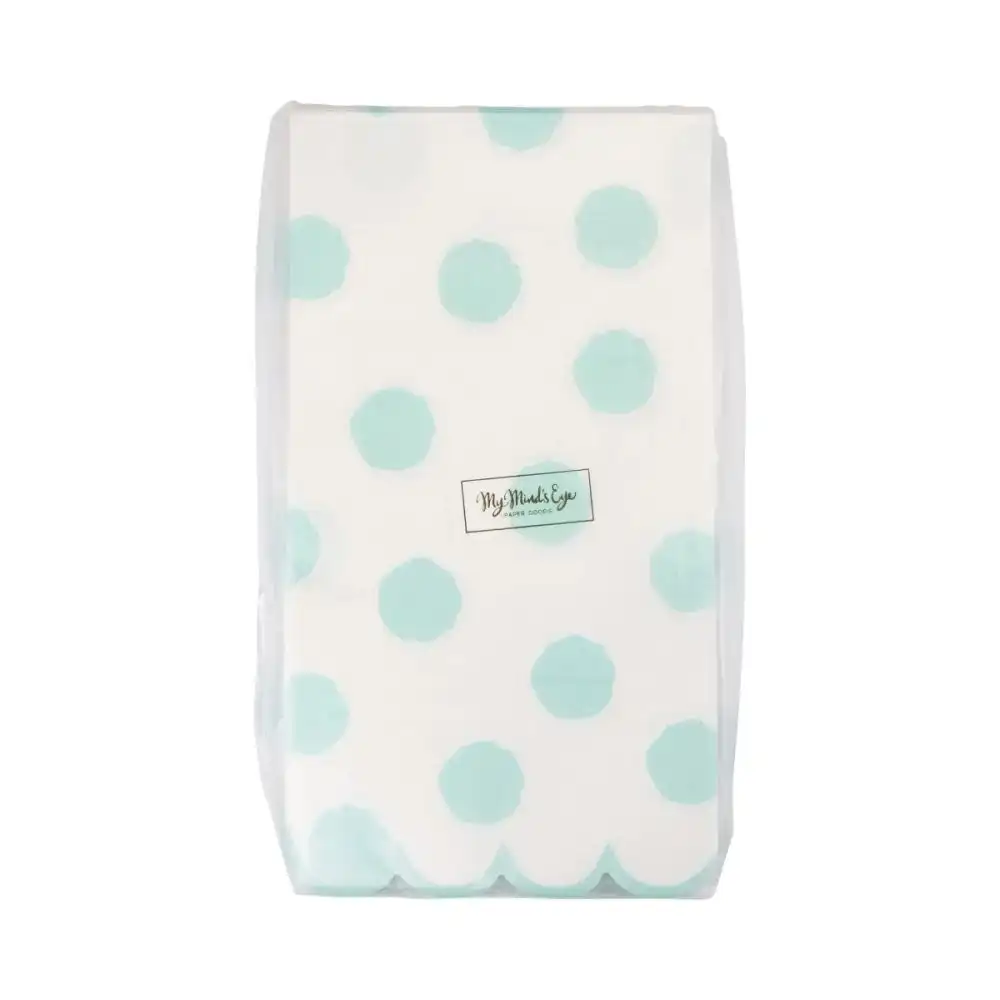 Alternative view of My Mind's Eye 24-Piece Polka Dot Dinner Napkins | Aqua