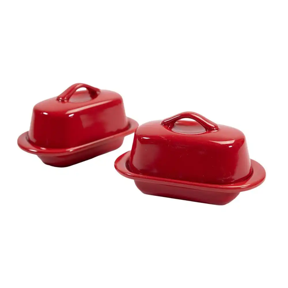 Chantal 5" Mini Butter Dish (Set of 2) | True Red