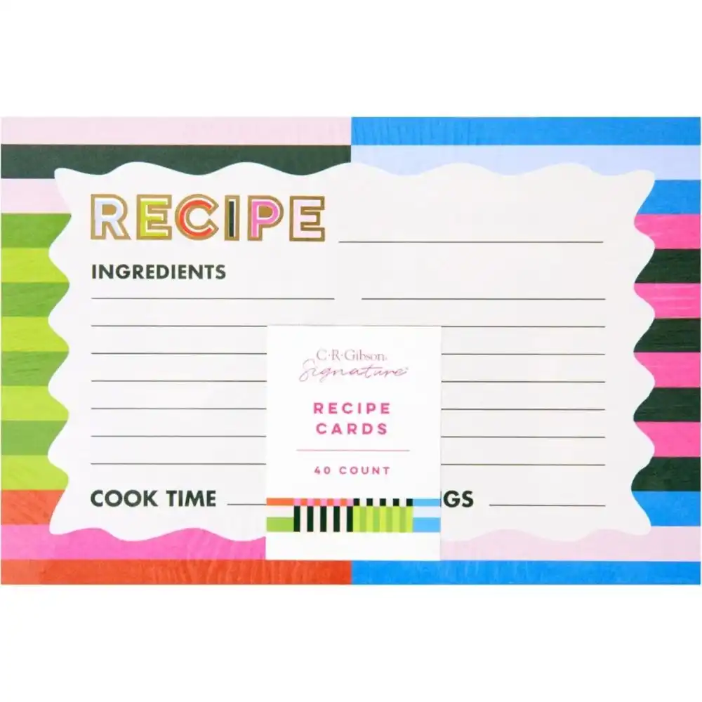 Alternative view of C.R. Gibson 4" x 6" Double Sided Index Recipe Cards | Bold Stripes
