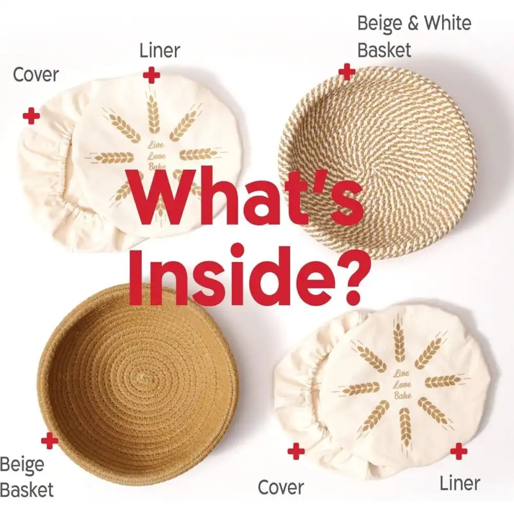 Alternative view of KneadAce Round Cotton Rope Proofing Baskets Set