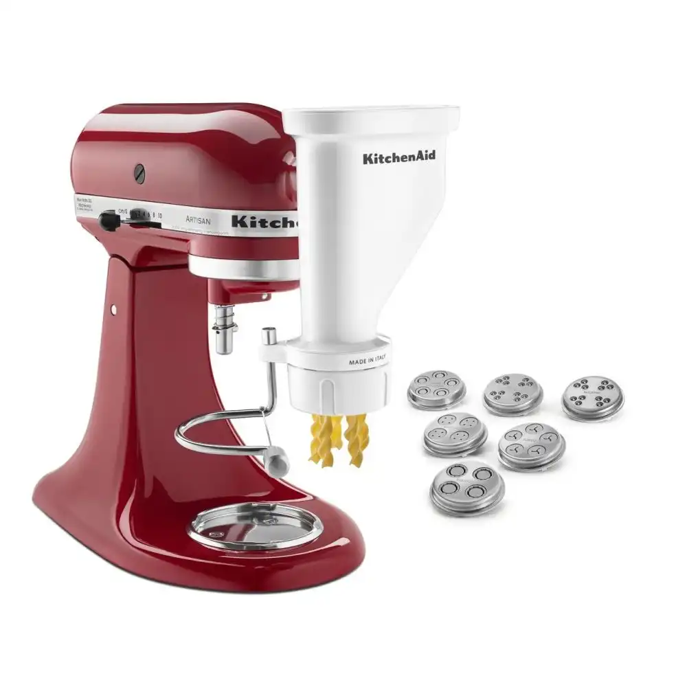 KitchenAid Gourmet Pasta Press Attachment (Bucatini, Rigatoni, Spaghetti, Fusilli, Large & Small Macaroni)