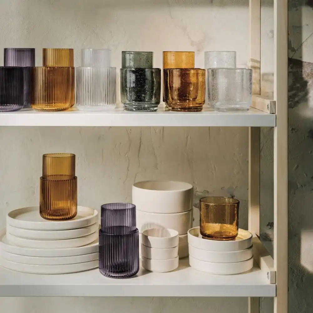Alternative view of Danica Heirloom 12oz Short Bubbled Tumbler | Amber