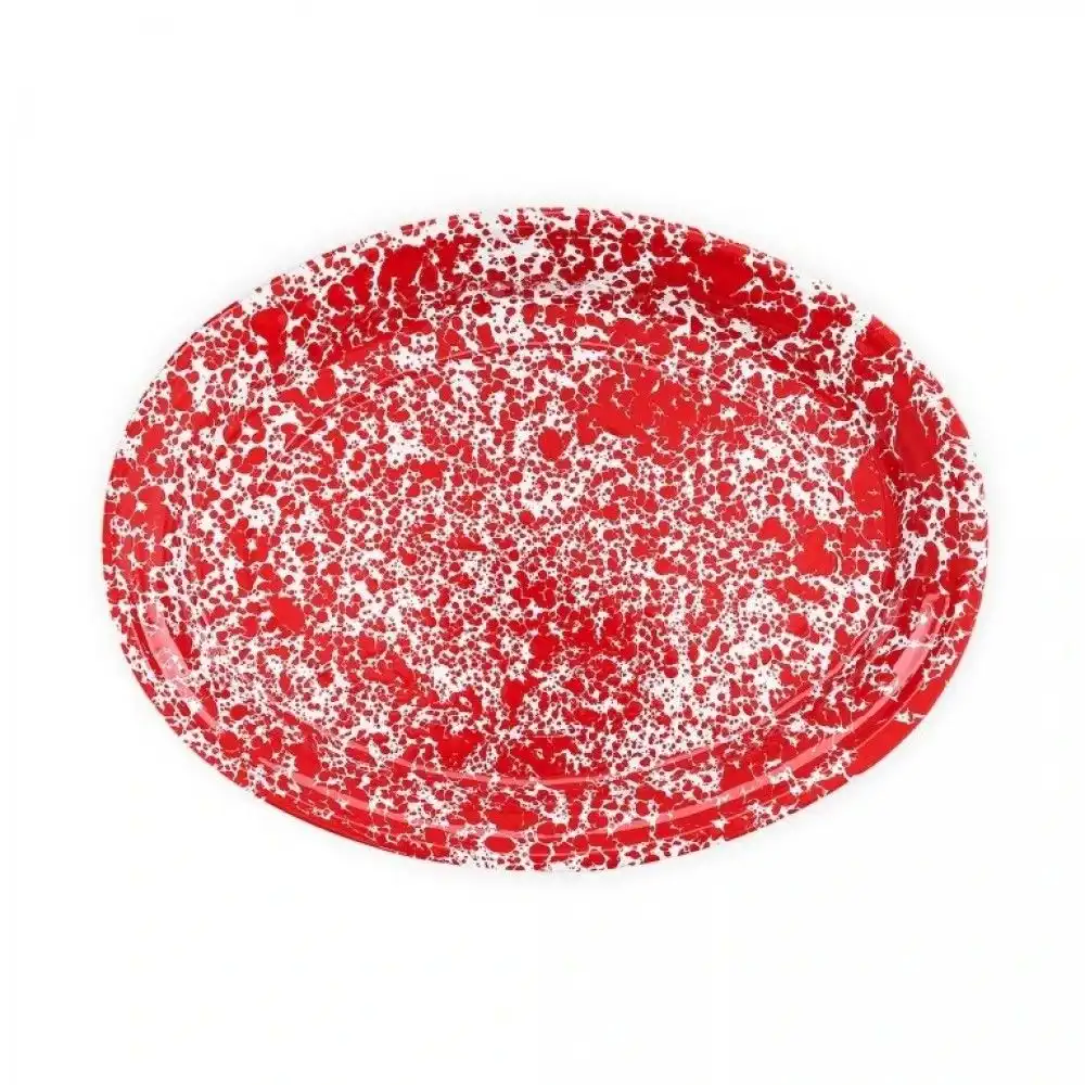 Crow Canyon 17.5" Oval Platter | Red Splatter