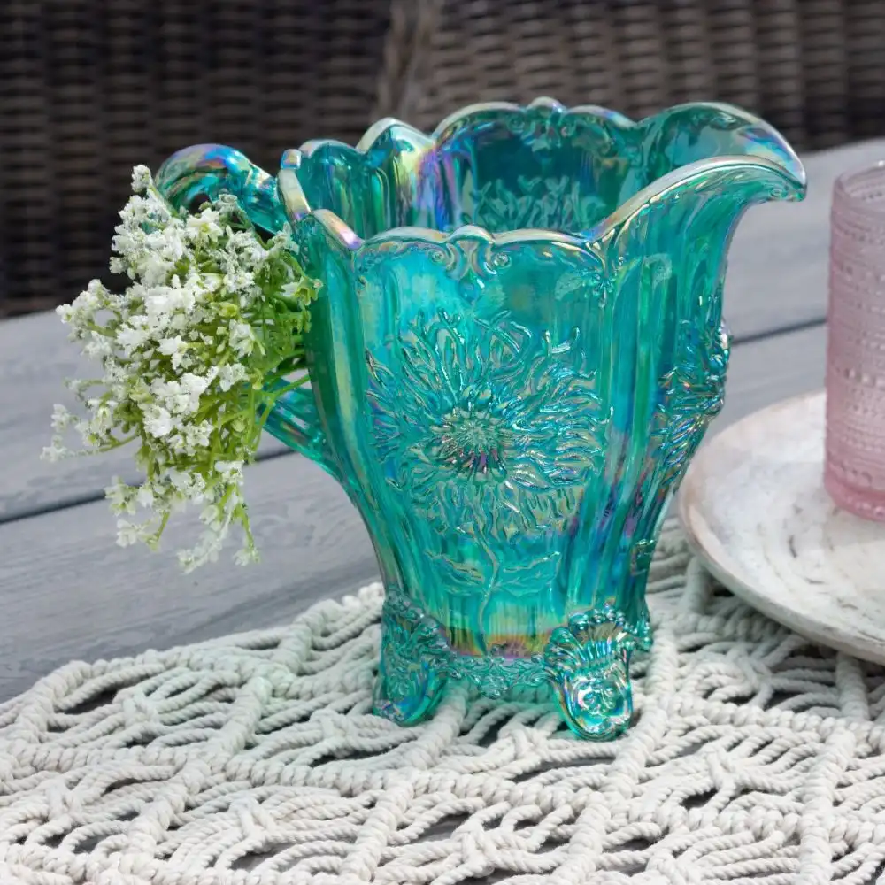 Alternative view of Mosser Glass Dahlia 48oz Pitcher | Teal Carnival