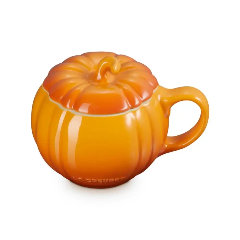 Alternative view of Le Creuset Pumpkin Mug with Lid | Persimmon