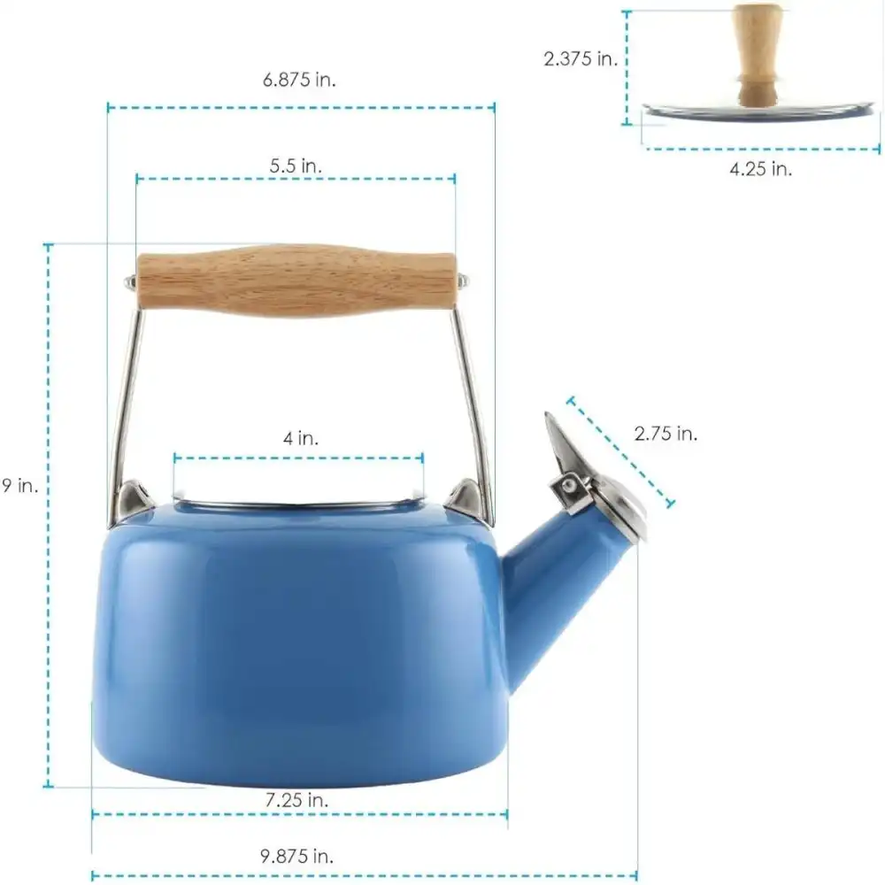 Alternative view of Chantal 1.4 Qt. Enamel-on-Steel Sven Tea Kettle | Blue Cove