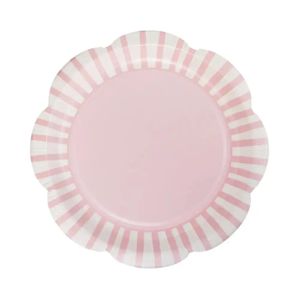 My Mind's Eye 8-Piece 9" Scallops Paper Plates | Pink