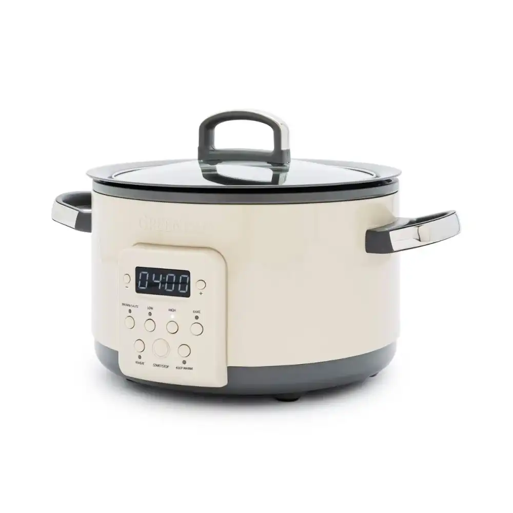 GreenPan Bistro 4 Qt. Slow Cooker with In-Pot Browning | Macadamia