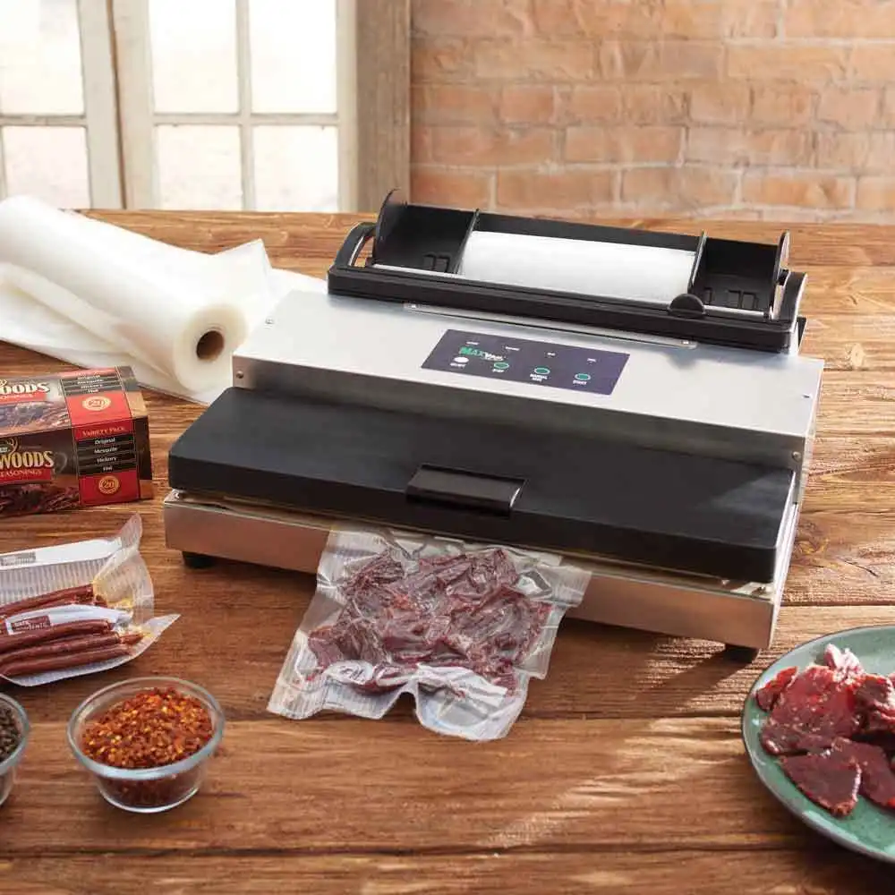 Alternative view of LEM MaxVac 500 Vacuum Sealer with Bag Holder & Cutter