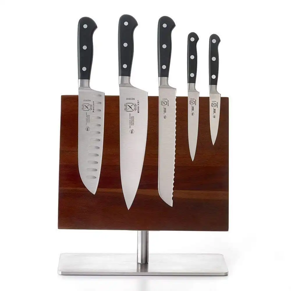Alternative view of Mercer Culinary Acacia Magnetic Knife Board with Stand - Medium