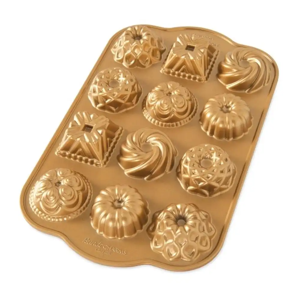 Nordic Ware Premier Gold Bundt Charms Bundtlette Pan