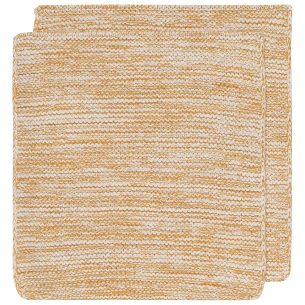 Danica Heirloom 8" x 8" Knit Dish Cloths (Set of 2) | Ochre