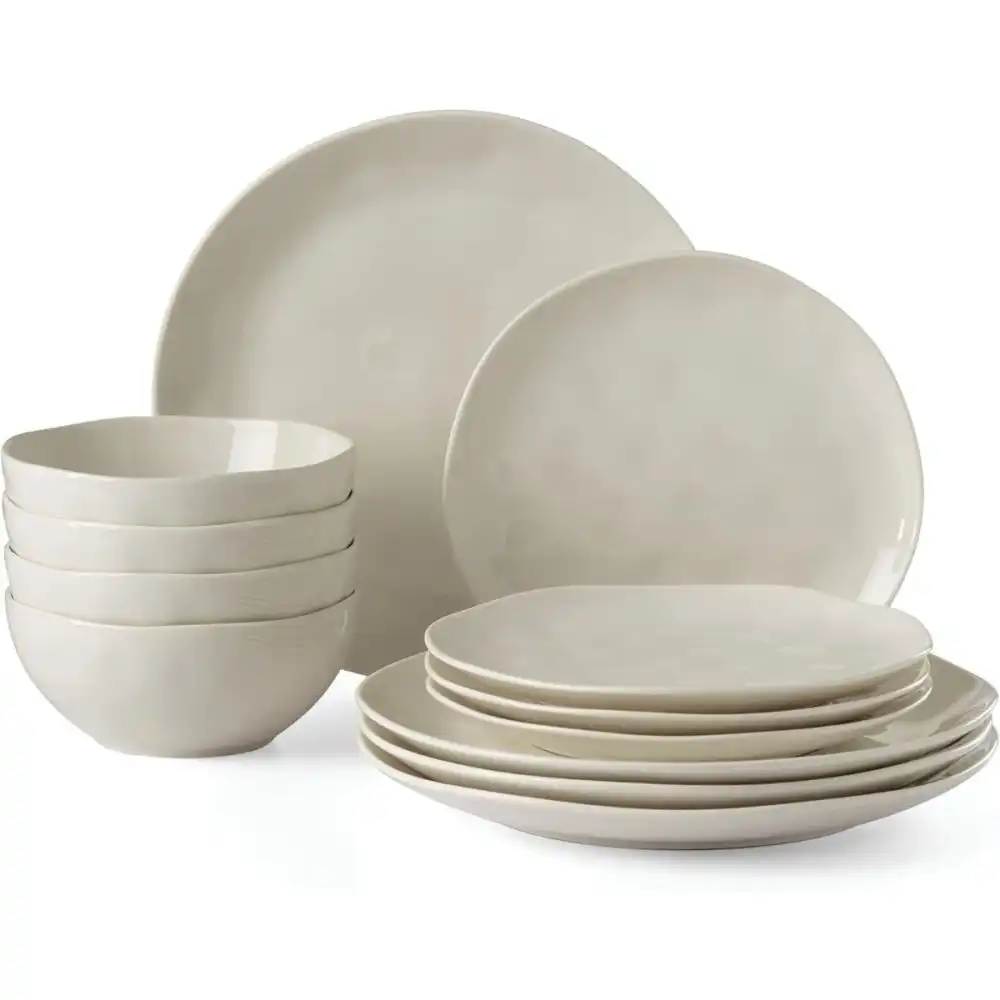 Lenox Bay Colors 12-Piece Dinnerware Set | Grey